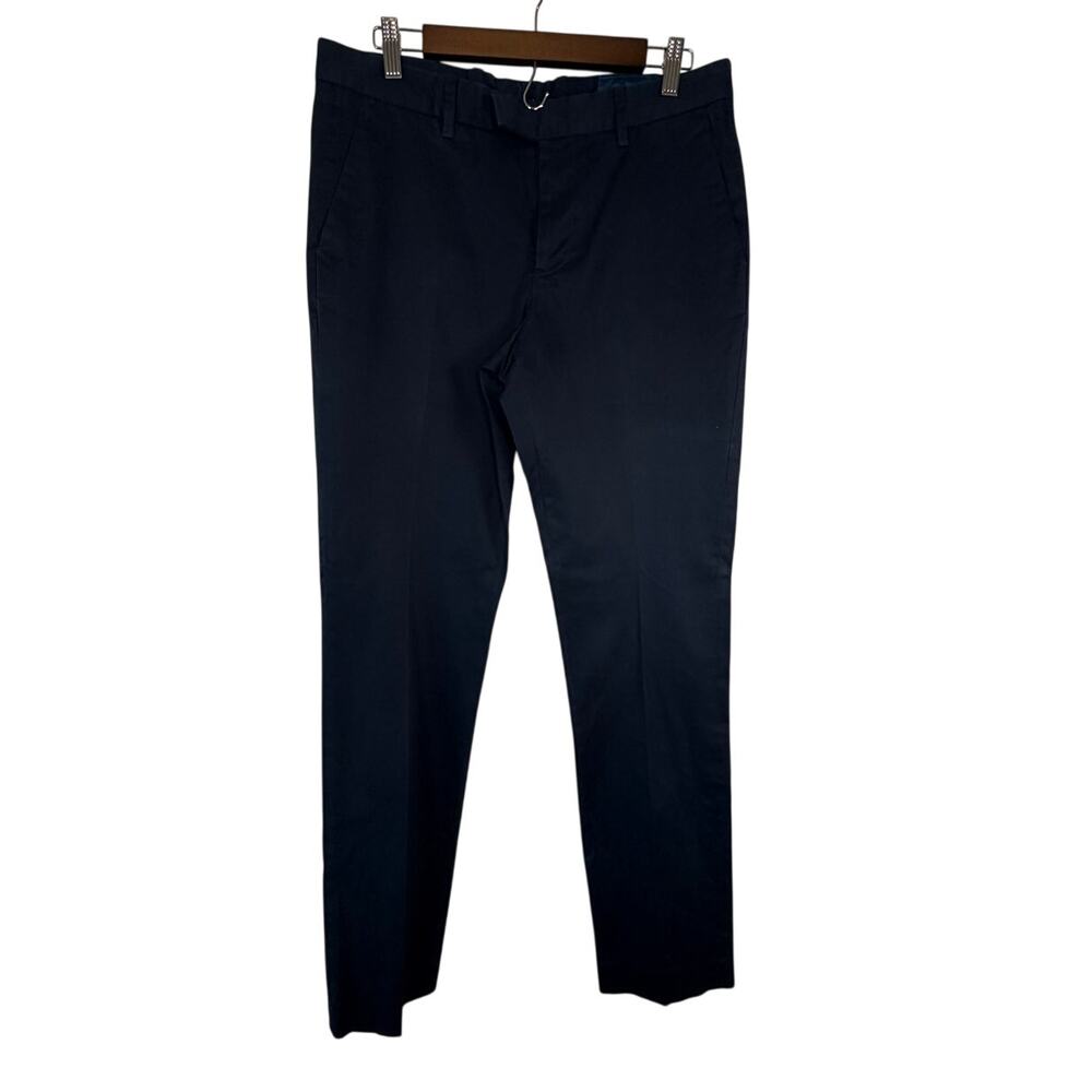 Fairline Men's Slim Fit Chino Pants Navy Blue Cotton Blend Stretch 33x34